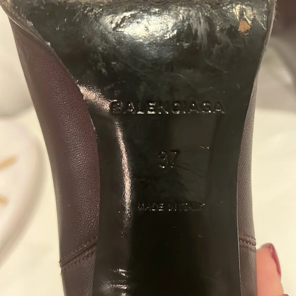 Balenciaga Violet Plum Leather Boots 37 - Picture 5 of 10